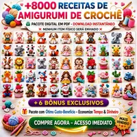 +8.000 receitas de amigurumi em PDF + interativos