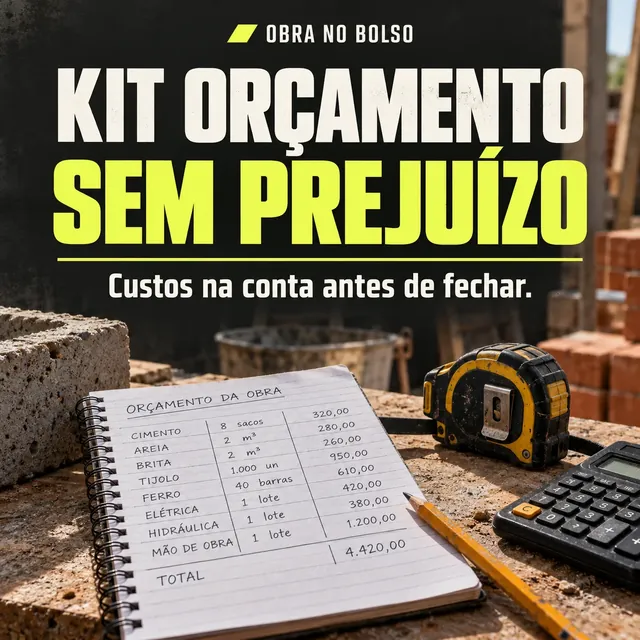 Kit Orçamento Sem Prejuízo - Obra no Bolso